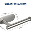 Size dimensions of Self Adhesive Toilet Paper Holder Stainless Steel 304 Rustproof No Drill Mount Brushed Nickel, wall mounted.