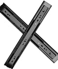 Heavy Duty Soft Close Ball Bearing Drawer Slides Full Extension Side Mount 35 Cm 13.8 Inch Pair in black finish, showcasing smooth glide design.