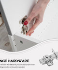 Hand installing heavy duty self-closing cabinet hinge with hydraulic soft-close, thickened cold rolled steel, quiet operation