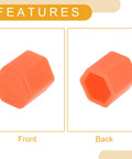 Front and back view of 20 Pcs Wheel Lug Nut Dust Cap Covers, Fluorescent Orange Silicone Nut Protection Caps For Rims And Tire Screws