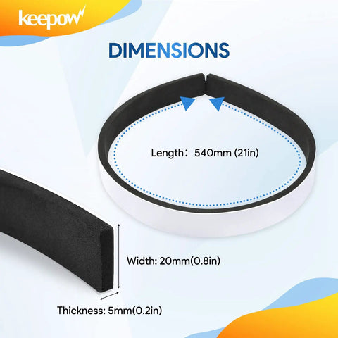 Replacement Soft Bumper Guard For IRobot Roomba 600 700 800 Series And Neato Robot Vacuums dimensions showing 21in length, 0.8in width, and 0.2in thickness.