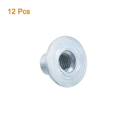 Heavy Duty M6 Weld Through Tee Nuts With Zinc Plated Finish, 12 Piece Pack Of Round Flange Insert Fasteners for sheet metal.