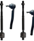 Nissan Front Tie Rod End Kit 4pc Front Inner Outer Ends For Sentra 2013-2019 NV200 2013-2021 Leaf 2018-2019 Fits All Models Beefed Up Steering And Suspension Upgrade, black steel parts