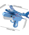 Foam Gliders For Backyard Fun And Outdoor Play Lightweight 7.68 Inch Foam Launchers For Kids Totally Easy Toss Soaring Summer Recreation Beach And Park Entertainment Safe Compact Planes That Boost Hand Eye Coordination toy set with 7.68 inch blue foam plane on launcher.