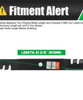42 Inch Mulching Mower Blades For 7 Star Mounting Pattern Replacement Blades shown with fitment alert and length