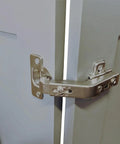 Heavy Duty Stainless Steel Lazy Susan Cabinet Hinges 2 Pack close-up view mounted on bi-fold doors showing smooth swinging action.