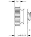 Heavy Duty Black Nylon Thumb Screws 1/4 20 Thread X 1 1/4 Inch Long Industrial Fasteners technical drawing with dimensions.