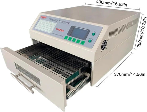 Pro Grade Automatic Infrared Reflow Soldering Oven For PCB Chips And Aluminum Substrates 1500W T962A Infrared IC Heater open tray