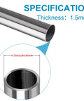 Two 1.75 in OD x 1 ft welded 304 stainless steel tubes; side view with cross-section inset.