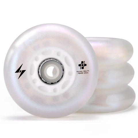 Lit Up Inline Skate Wheels 76Mm 80Mm 90A Pearl Luminescent Roller Blade Wheels For Indoor Outdoor Use 4 Pack LED Motion Powered Night Visibility Glow