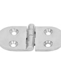 Straight Up Tough Thickened Oval Door Hinges Built From Rust Proof Stainless Steel With A Crisp Mirror Shine displayed up close.