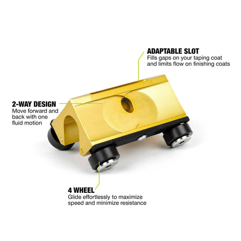 Inside Corner Applicator GoldCor Dual-Purpose High Output 2 Way 4 Wheel Tool For Taping And Finishing Coats with adaptable slot