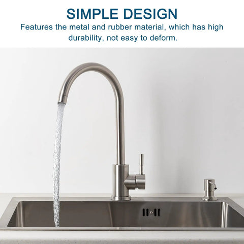 Modern kitchen faucet in stainless steel, flowing water; Faucet Fixing Bracket Kit With Horseshoe Single Hole Circlip Washer No Sweat Leak-Proof Faucet Repair Lengthening Copper And Stainless Steel Faucet Washers For Kitchen And Bathroom Plumbing Hardware Set.