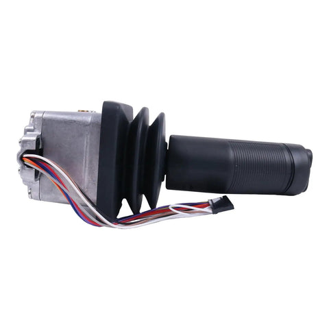 Heavy Duty Upright Joystick Controller 501882000 Compatible With Snorkel Ab38N Ab38E Boom Lifts side view with wiring harness.