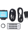 Snag Crisp 4K Shots With This Badass 8.3MP USB Microscope Camera Delivering Killer 3840X2160 Clarity For Heavy Duty Industrial Work And Super Smooth Live Streaming - includes camera, cables, and remote.