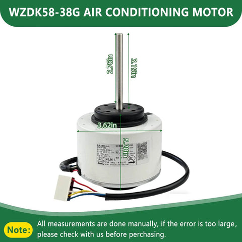 Brushless DC Air Conditioning Motor 310V 58W 1350RPM CCW with five wires, replacement for Midea inverter indoor units