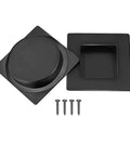 Two And Three Quarters Inch Recessed Finger Flush Pocket Door Pulls In Matte Black Stainless Steel Sliding Closet Door Handle Square Barn Door Hardware 2 Pack Built Tough For Daily Use Rust Proof Smooth Chamfered Edges with screws