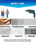 Diamond beveling chamfer bit with diamond countersink, 1 inch, hex shank for marble, porcelain, granite tile - Amazon