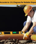 Worker using 24 Inch Digital Torpedo Level And Protractor With Neodymium Magnets Bright LCD Display IP54 Dust And Water Resistant Smart Level