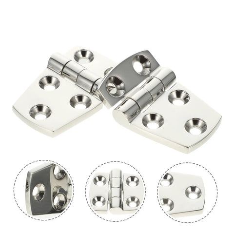 Marine Grade 316 Stainless Steel Heavy Duty Butt Hinges Mirror Polished For RV And Yacht Cabinet Doors 38x57mm showing detailed features