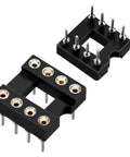 8 Pin DIP IC Socket 2.54mm Pitch 7.62mm Spacing Round Machine Pin Solder Type 30 Pack on white background
