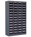 Heavy Duty Fifty Two Drawer Hardware Parts Cabinet With Label Dividers For Tiny Nuts Bolts Screws And Fastener Organizer, steel storage unit.