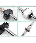 Top Shelf C5 Ground Precision Ball Screw 16mm SFU1605 2200mm components showcasing end supports and coupler details.