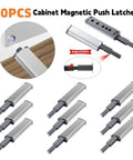 20 Pack Stainless Steel Magnetic Push Latches For Cabinets And Wardrobes No Fuss Easy Install Touch Latch Door Hardware