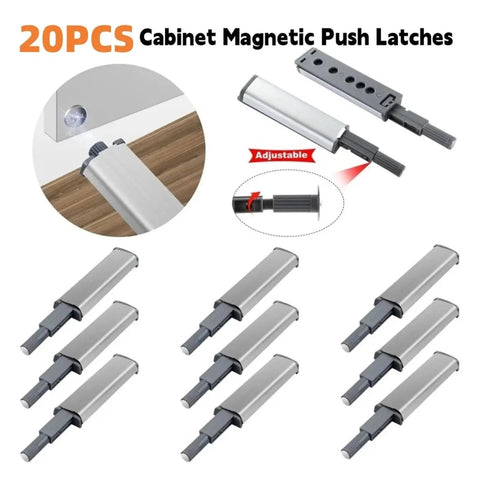 20 Pack Stainless Steel Magnetic Push Latches For Cabinets And Wardrobes No Fuss Easy Install Touch Latch Door Hardware