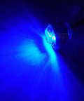 3 LED Round Boat Interior Lights Kit For Deck Transom And Cockpit Waterproof IP68 emitting bright blue light on surface