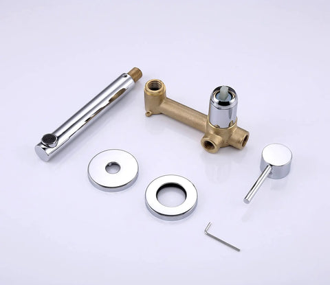 Wall Mount Bathroom Faucet For Sink Modern Chrome Single Handle Brass Valve Built To Last With Solid Brass Construction No Fuss Install