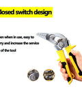 Person holding 3 Inch Hand Seamer For Sheet Metal Heavy Duty Bender And Flattener Pliers With Curved Jaws Anti Slip Handles