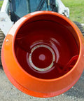 Top view of Flip Mount Auger Attachment With Mixer Bowl For Skid Steer Loaders ET 4500 Drive 13 30 GPM heavy duty
