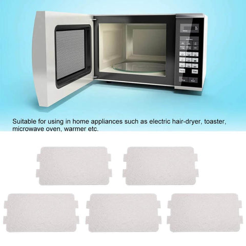 Microwave Waveguide Cover Mica Sheets 5 Piece Replacement Kit for Oven Heat Resistant Insulating Shield shown with microwave oven