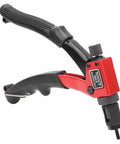 Heavy Duty Hand Rivet Nut Gun Set With Ergonomic Grip For M3, M4, M5, And M6 Inserts Includes Quick Release Screw For Easy Nut Separation And Durable Black And Red Finish Makes Fast Work Of Repair Projects, black and red hand tool