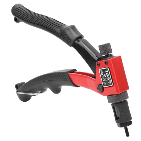 Heavy Duty Hand Rivet Nut Gun Set With Ergonomic Grip For M3, M4, M5, And M6 Inserts Includes Quick Release Screw For Easy Nut Separation And Durable Black And Red Finish Makes Fast Work Of Repair Projects, black and red hand tool