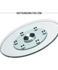 Tempered Glass Lazy Susan Turntable with Aluminum Swivel Bearing, Extra Large 100cm, Transparent Round Serving Tray