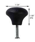Dark Wrought Iron Cabinet Knobs 1.25 Inch Round Drawer Knobs With Mounting Hardware Black Powder Coated Antique Textured Finish