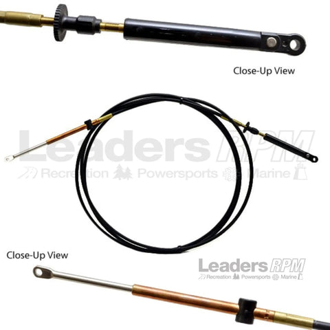 OEM Snap In 19ft Throttle And Shift Control Cable For Outboard Marine Motors black replacement cable close-up views