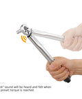 Beast Mode 1/4 Inch Drive Click Torque Wrench 35 200 In Lb Range showing click mechanism and hand grip for precision use.