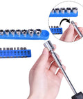 Must Have 148 Piece Automotive And Household Tool Set In Blue Case For Home And Auto Repairs, chrome socket set and screwdriver.