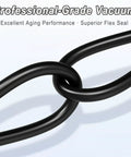 Black silicone hose from All In One Vacuum Hose Kit With Six Five Foot Hoses And 64 Connectors For Automotive Fluid Lines.
