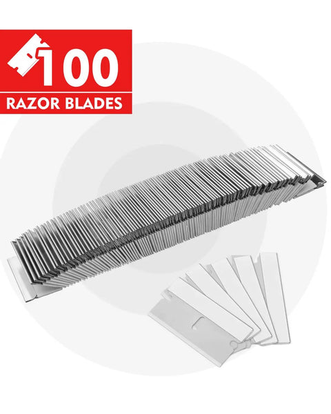Heavy Duty Single Edge Razor Blades, 100 Pack For Industrial Scraping, Made From High Carbon Steel With A Sharp, Long Lasting Edge