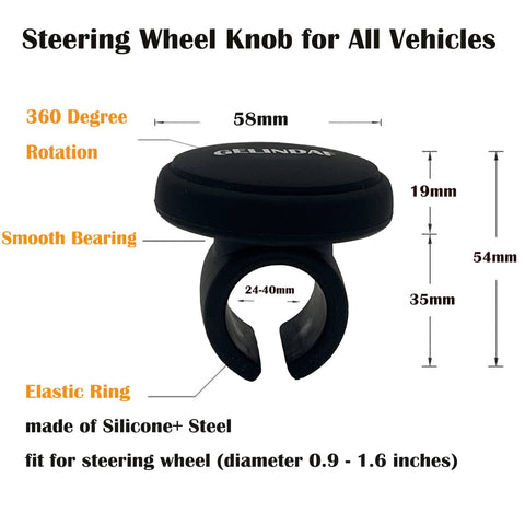 Universal Steering Wheel Spinner Knob With Bearing For Cars, Trucks, SUVs, Boats And More, Smooth One Hand Maneuvering