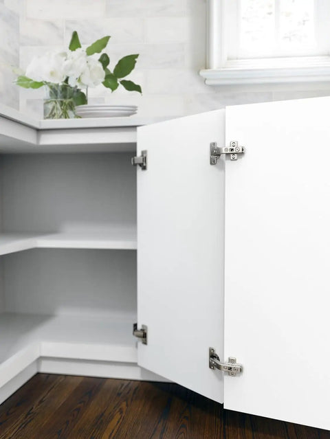 Straight Up Rock Solid 135 Degree Bi Fold Cabinet Hinges For Lazy Susan Cabinets With No Sweat Setup Dowels And Quick Fix Mounting Kit For Corner Kitchen Cabinets