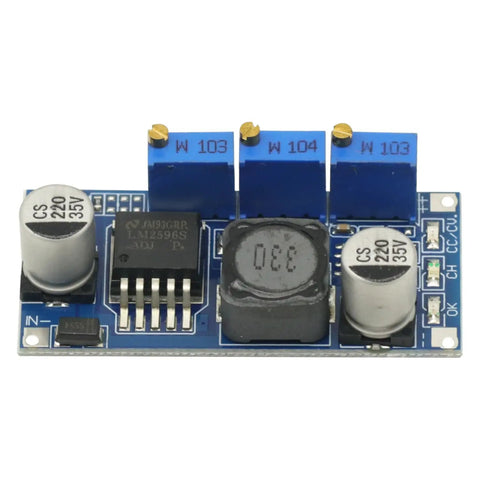 Close-up of Five Pack Constant Current LED Driver DC-DC Converter 7V-35V Step Down CC CV Power Supply Module