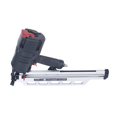 9021N/NS 21 Degree Framing Nailer with Depth Adjustment, 3-1/2 Inch Nails, shown side view, open nose design, metal frame