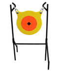 Boomslang AR500 Steel Shooting Gong Target 0.5 Inch Thick 9.5 Inch Diameter With Stand And Hanging Hardware For Bangin Centerfire Handgun And Rifle Practice Training on stand
