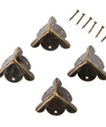 40Pcs Antique Jewelry Box Feet And Corner Brackets Set For Wood Cases With Vintage Embossed Look Decorative Leg Protectors