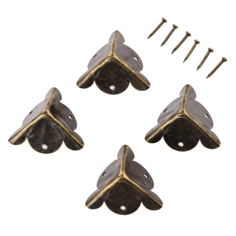 40Pcs Antique Jewelry Box Feet And Corner Brackets Set For Wood Cases With Vintage Embossed Look Decorative Leg Protectors